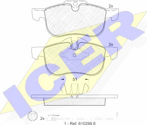 Icer 181335-203 - Brake Pad Set, disc brake autospares.lv