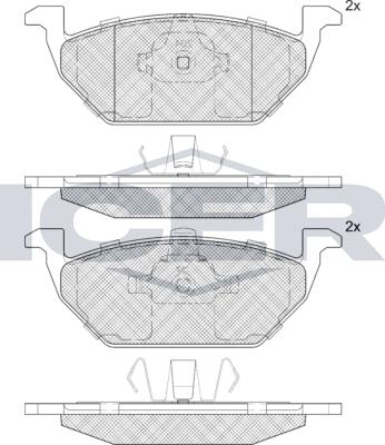 Icer 181338e1 - Brake Pad Set, disc brake autospares.lv