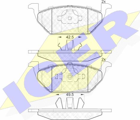 Icer 181338 - Brake Pad Set, disc brake autospares.lv