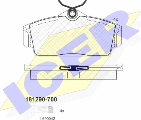 Icer 181290-700 - Brake Pad Set, disc brake autospares.lv