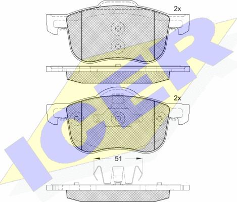 Icer 181297-203 - Brake Pad Set, disc brake autospares.lv