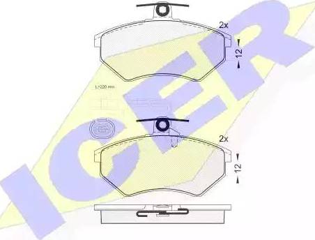 Icer 181216 - Brake Pad Set, disc brake autospares.lv