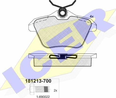 Icer 181213-700 - Brake Pad Set, disc brake autospares.lv