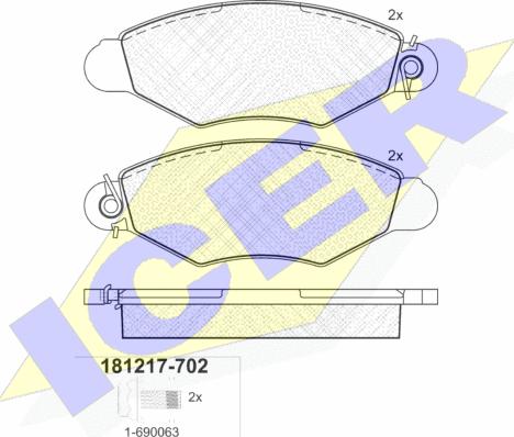 Icer 181217-702 - Brake Pad Set, disc brake autospares.lv