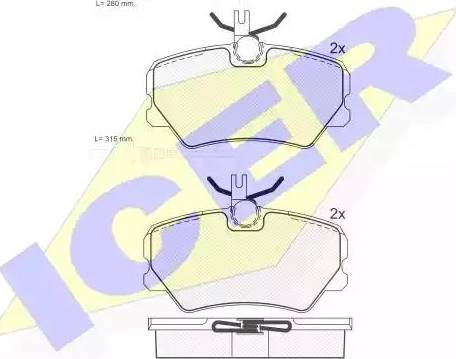 Icer 181285 - Brake Pad Set, disc brake autospares.lv