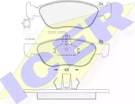 Icer 181282 - Brake Pad Set, disc brake autospares.lv