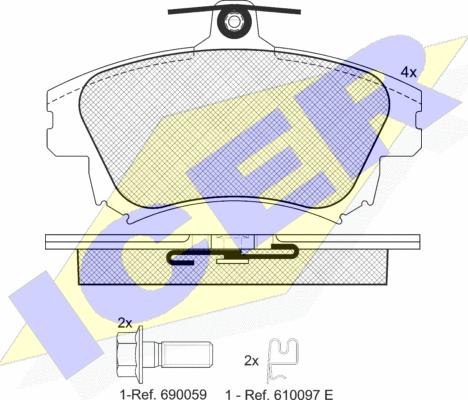 Icer 181236-208 - Brake Pad Set, disc brake autospares.lv