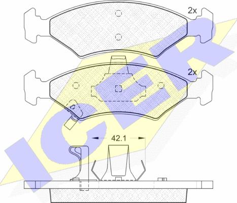 Icer 181231 - Brake Pad Set, disc brake autospares.lv