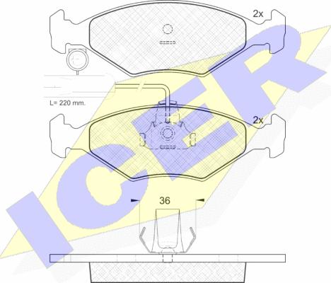 Icer 181226 - Brake Pad Set, disc brake autospares.lv