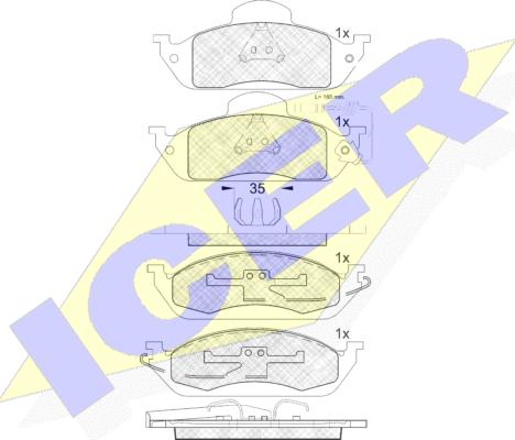 Icer 181276 - Brake Pad Set, disc brake autospares.lv