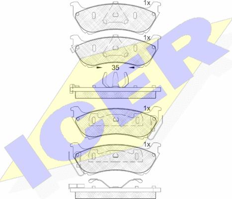 Icer 181277 - Brake Pad Set, disc brake autospares.lv