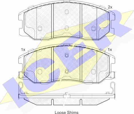 Icer 181798 - Brake Pad Set, disc brake autospares.lv