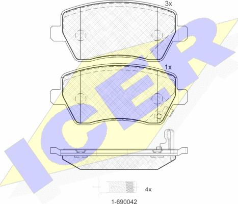 Icer 181748 - Brake Pad Set, disc brake autospares.lv