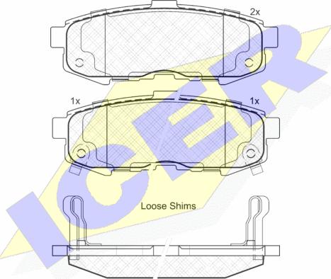 Icer 181742 - Brake Pad Set, disc brake autospares.lv