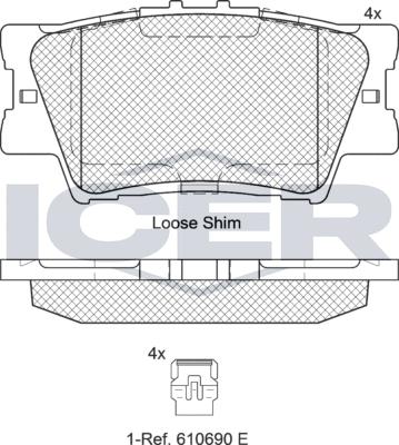 Icer 181761-203 - Brake Pad Set, disc brake autospares.lv