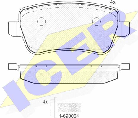 Icer 181763 - Brake Pad Set, disc brake autospares.lv