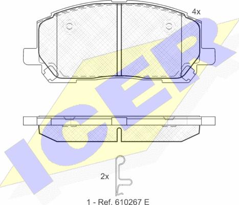 Icer 181705 - Brake Pad Set, disc brake autospares.lv