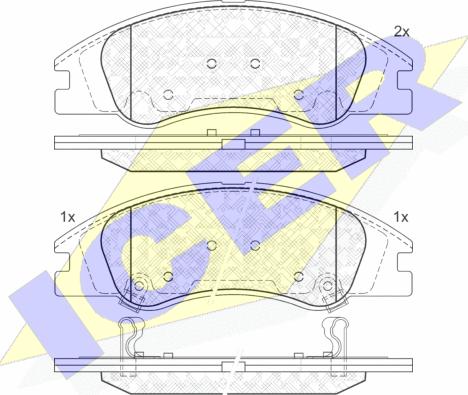 Icer 181708 - Brake Pad Set, disc brake autospares.lv