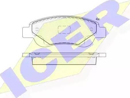 Icer 181702 - Brake Pad Set, disc brake autospares.lv