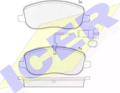 Icer 181732 - Brake Pad Set, disc brake autospares.lv