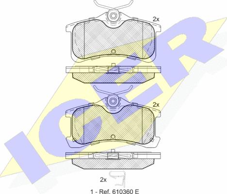 Icer 181728 - Brake Pad Set, disc brake autospares.lv
