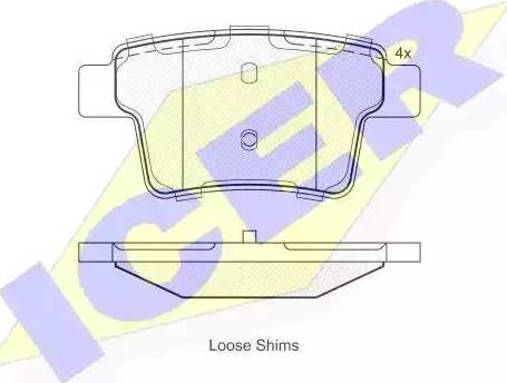 Icer 181722 - Brake Pad Set, disc brake autospares.lv