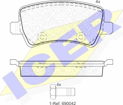 Icer 181776 - Brake Pad Set, disc brake autospares.lv