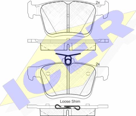 Icer 182099 - Brake Pad Set, disc brake autospares.lv