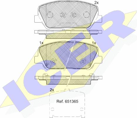 Icer 182090 - Brake Pad Set, disc brake autospares.lv