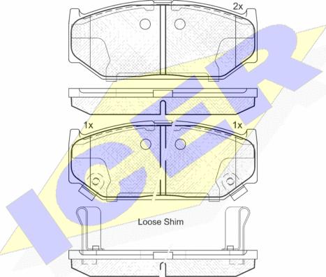 Icer 182045 - Brake Pad Set, disc brake autospares.lv
