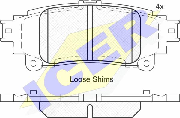 Icer 182050 - Brake Pad Set, disc brake autospares.lv