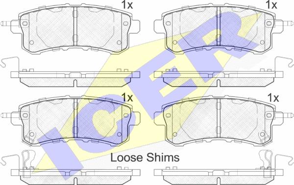 Icer 182052 - Brake Pad Set, disc brake autospares.lv