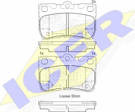 Icer 182060 - Brake Pad Set, disc brake autospares.lv