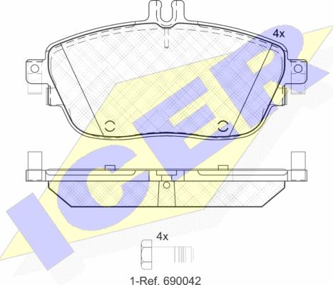 Icer 182061 - Brake Pad Set, disc brake autospares.lv