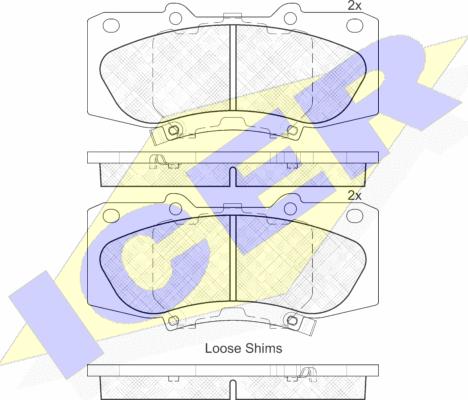 Icer 182006 - Brake Pad Set, disc brake autospares.lv