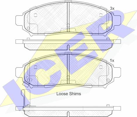 Icer 182003 - Brake Pad Set, disc brake autospares.lv