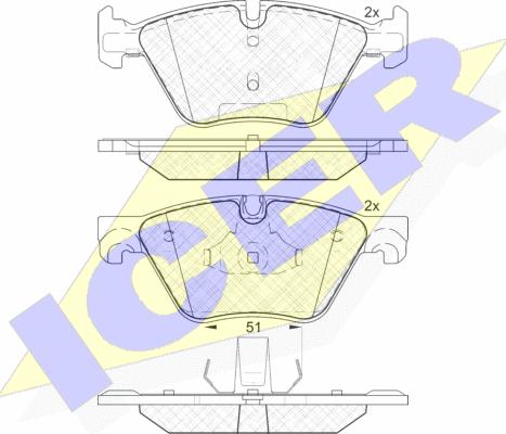 Icer 182002 - Brake Pad Set, disc brake autospares.lv