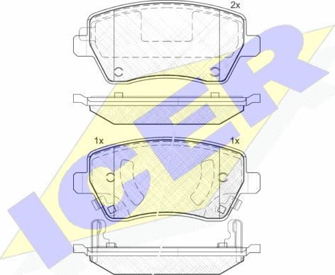 Icer 182019 - Brake Pad Set, disc brake autospares.lv