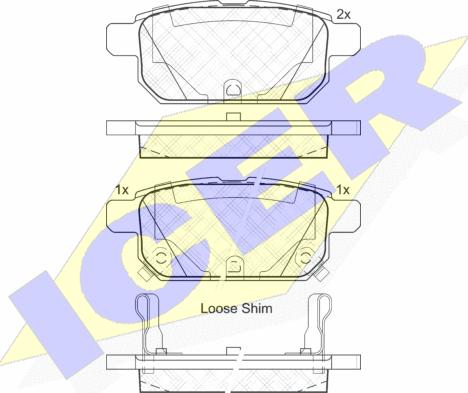 Icer 182017 - Brake Pad Set, disc brake autospares.lv