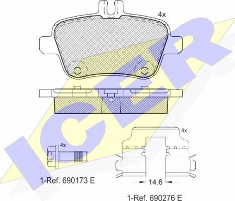 Icer 182039 - Brake Pad Set, disc brake autospares.lv