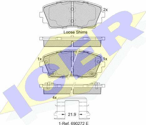 Icer 182034 - Brake Pad Set, disc brake autospares.lv