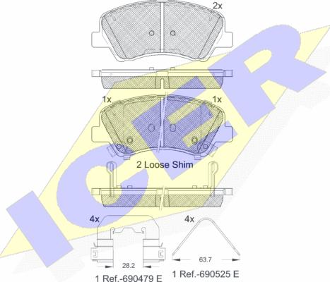 Icer 182035-233 - Brake Pad Set, disc brake autospares.lv