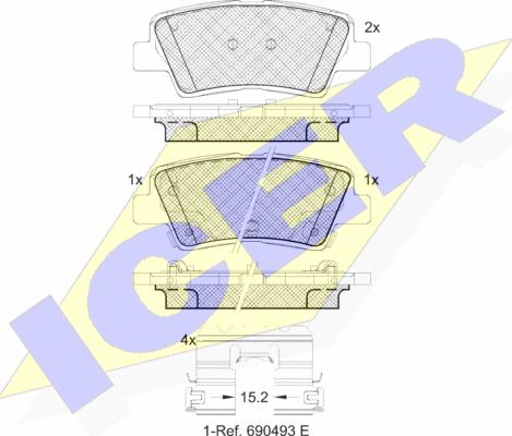 Icer 182036-066 - Brake Pad Set, disc brake autospares.lv