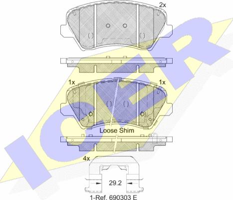 Icer 182029-203 - Brake Pad Set, disc brake autospares.lv