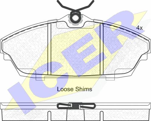 Icer 182026 - Brake Pad Set, disc brake autospares.lv