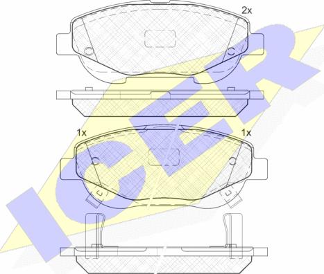 Icer 182022 - Brake Pad Set, disc brake autospares.lv