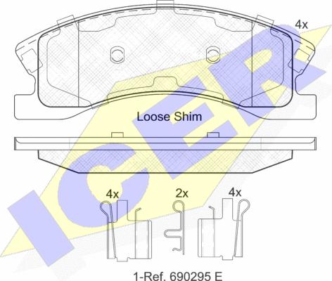 Icer 182075 - Brake Pad Set, disc brake autospares.lv