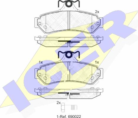 Icer 182078 - Brake Pad Set, disc brake autospares.lv