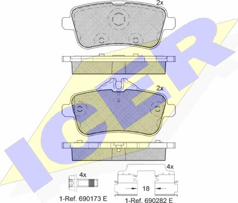 Icer 182072-067 - Brake Pad Set, disc brake autospares.lv