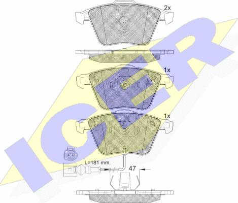 Icer 182148 - Brake Pad Set, disc brake autospares.lv